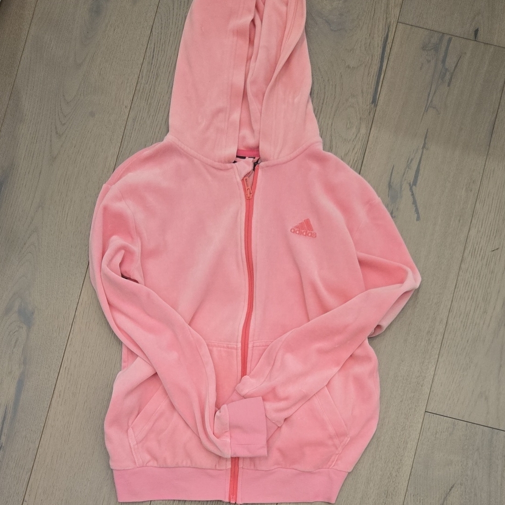 Adidas girls Pink zipped Hoodie